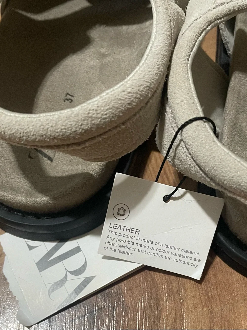NWT Zara Split Suede Leather Fisherman Sandals Gray Women’s Size 37 (6.5) - Picture 6 of 8